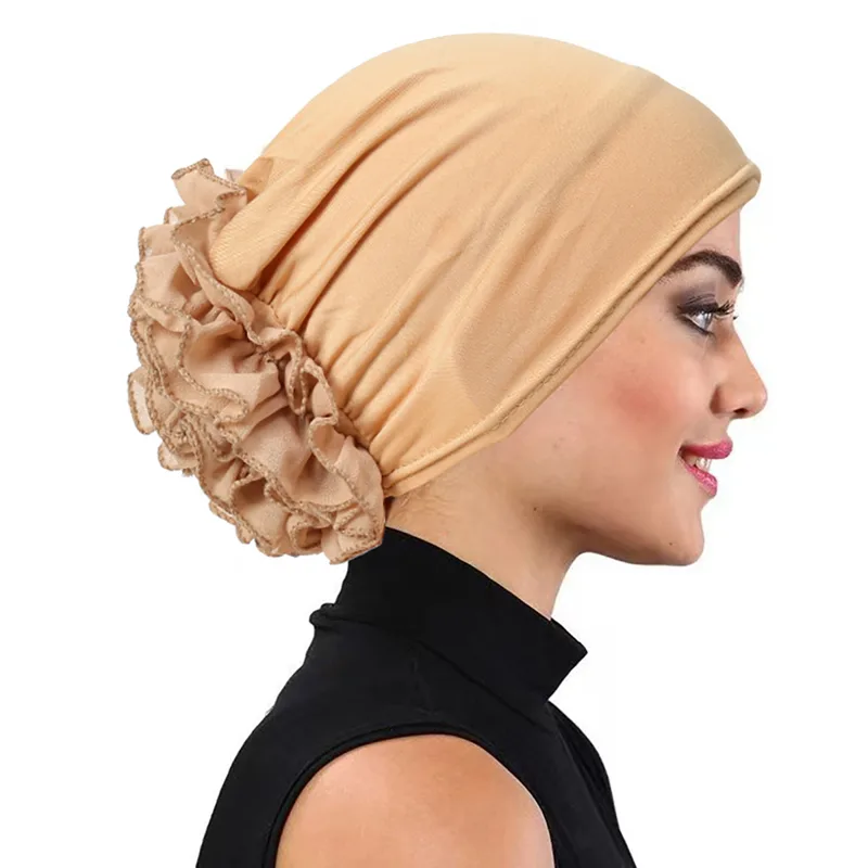 Winter Clothing Accessories - Colore solido fiore decorato donne musulmano