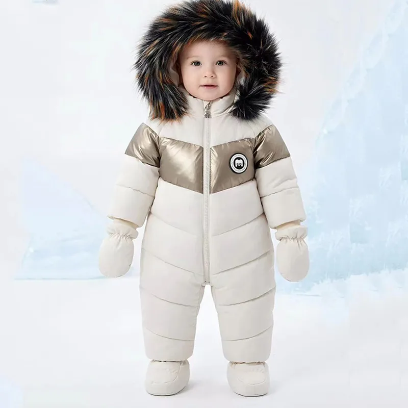 Winter Clothing Newborn - Tutina Invernale per Neonati con Guanti,