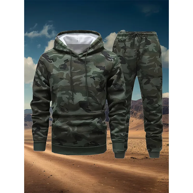 Winter Clothing Men - Completi Autunnali con Stampa Mimetica 3D,