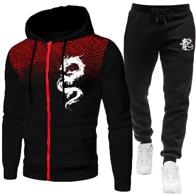 Winter Clothing Men - Set da Uomo con Stampa Drago