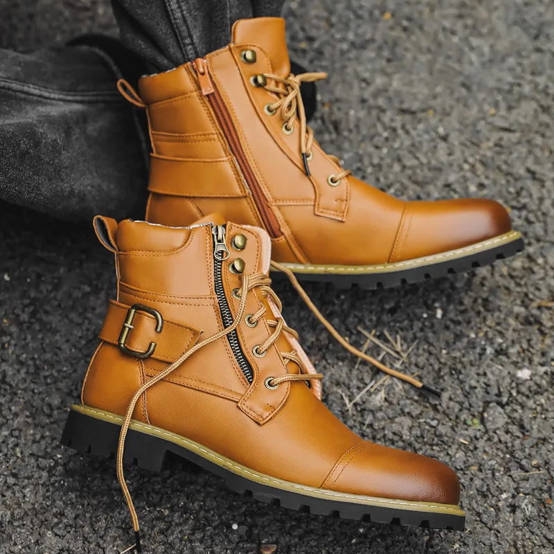 Winter Clothing Material - Stivali da uomo in pelle di