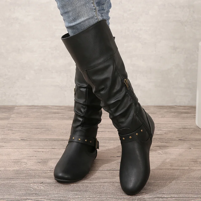 Winter Clothing Material - Stivali Vintage da Donna in Pelle