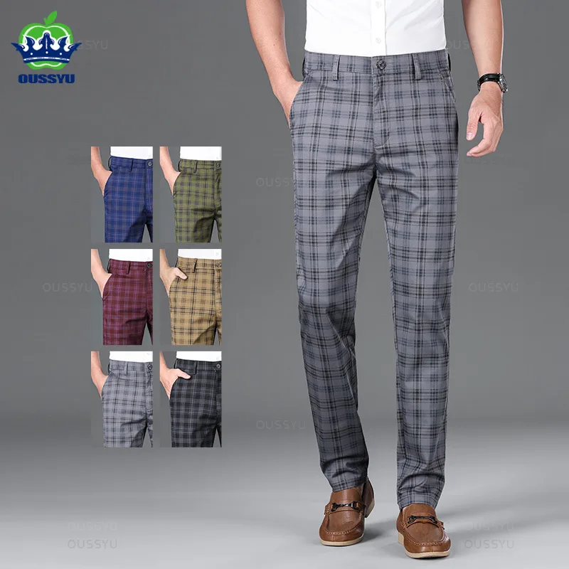 Winter Clothing Men Style - OUSSYU Marchio di abbigliamento Pantaloni scozzesi