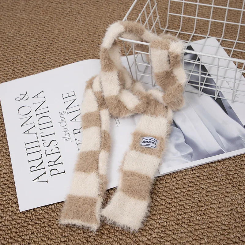 Y2k Peluche a righe Sciarpa lu - Winter Clothing Accessories recensione e prezzo
